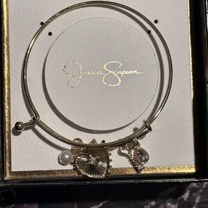 Jessica Simpson Gold Bangle with Charms